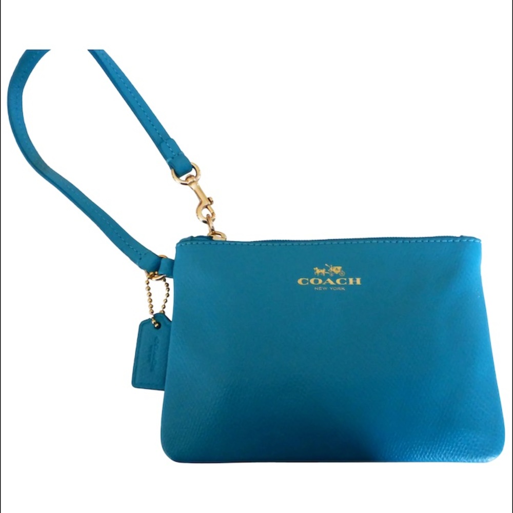 Teal Coach Clutch Wristlet